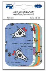 Nažehlovací záplaty s potiskem malé 10 ks - pejsci modří + mix